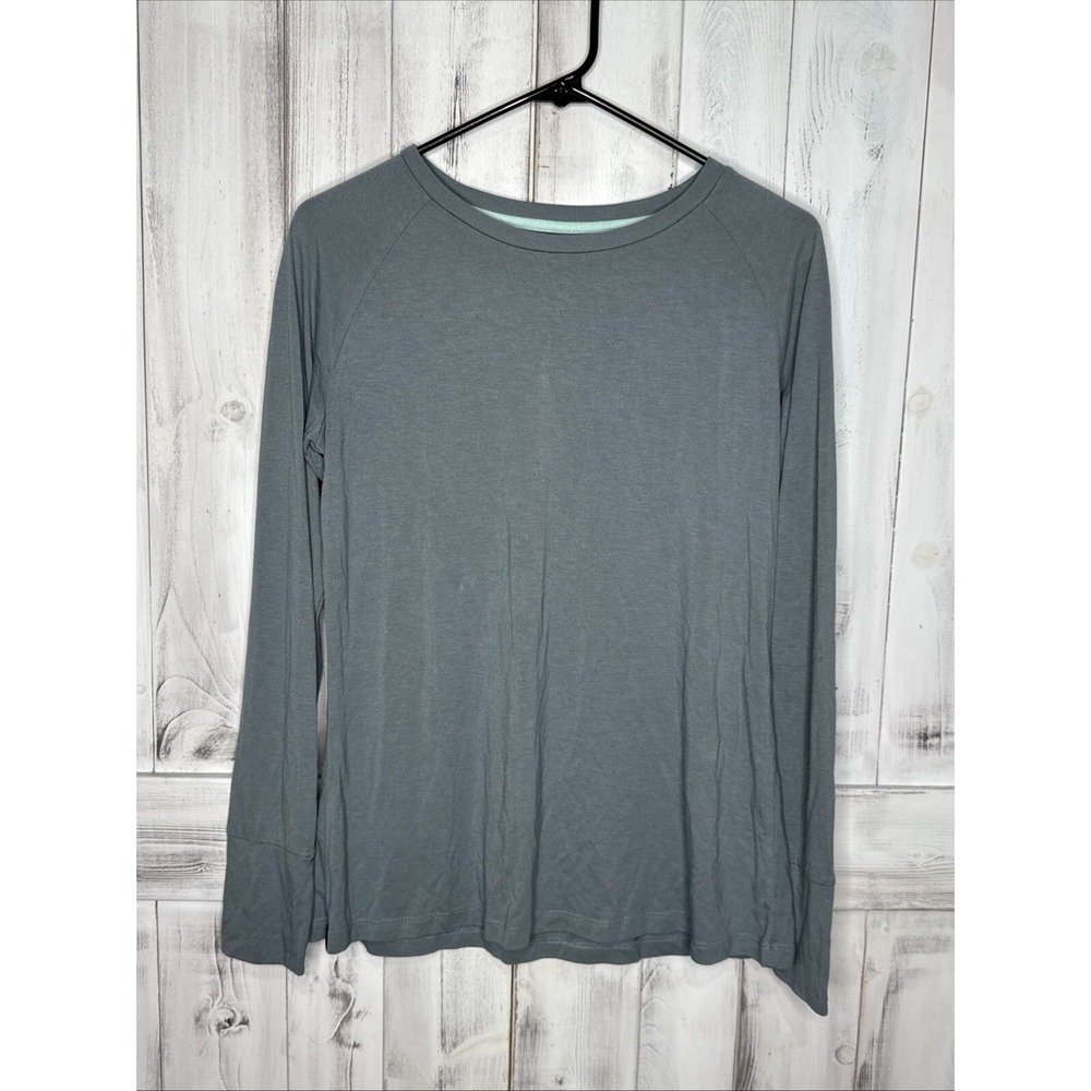 Free Fly Bamboo T-Shirt Womens Blue Lightweight Long Sleeve Thumbholes Medium